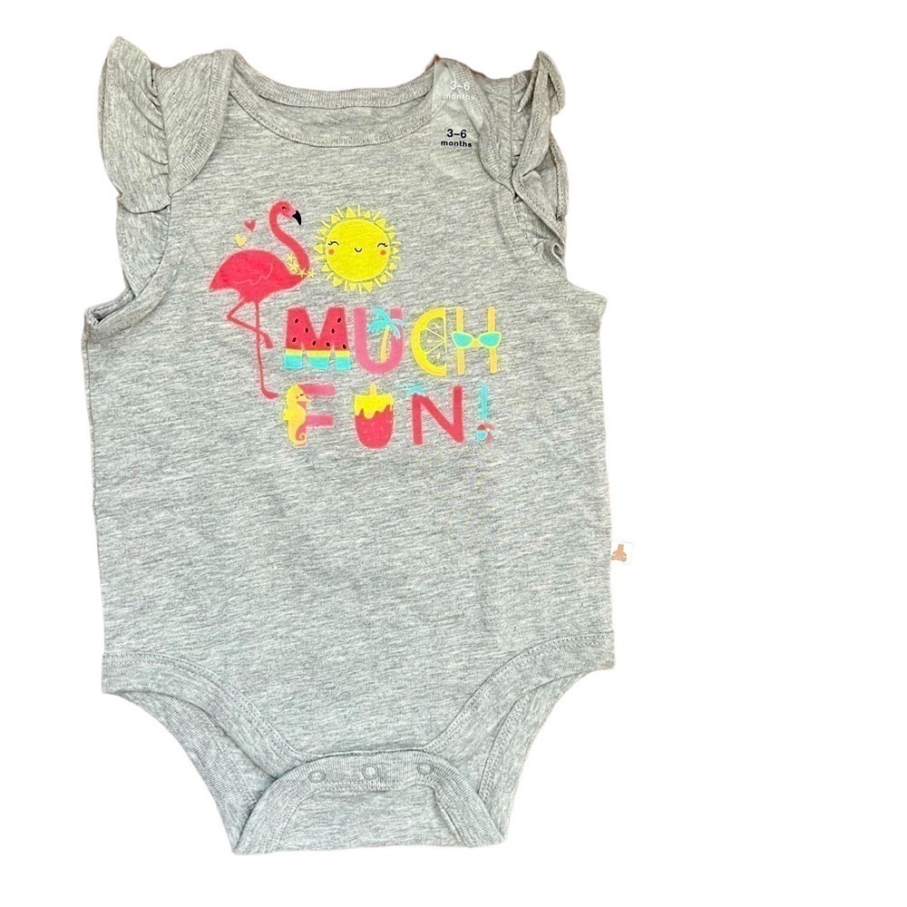 Gap Baby Infant Girl 3-6M Graphic Bodysuit “Much Fun” Vacation Beach Suit NWT